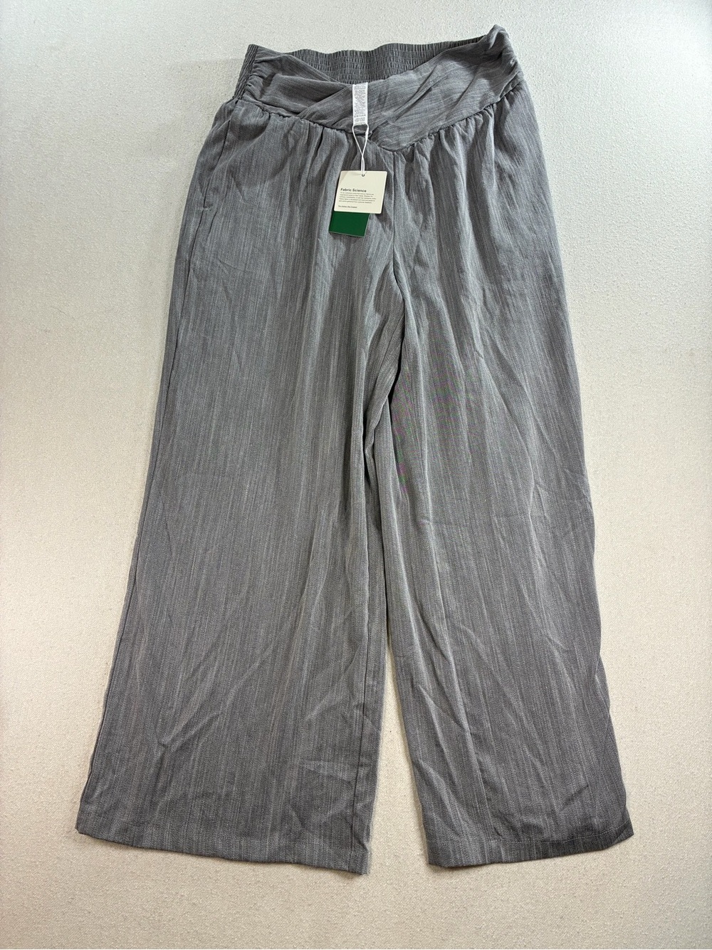 Halara Women’s L Gray Wide Leg High Waist Crossover Palazzo Pants NWT - Picture 4 of 8